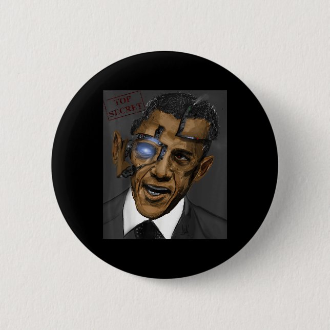 President Barack Obama Evil Coola Robot Knapp (Framsida)