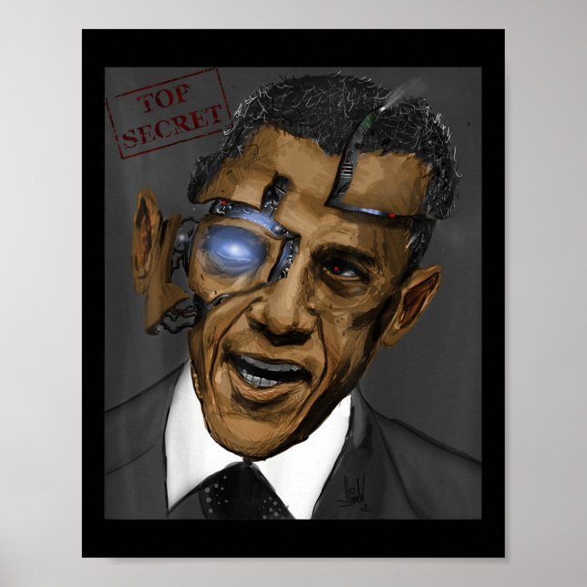 President Barack Obama Evil Coola Robot Poster (Framsidan)