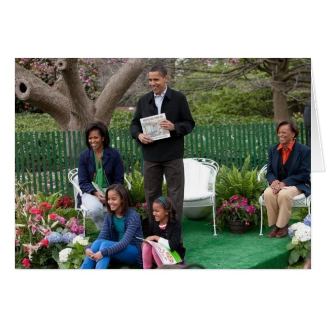 President Barack Obama & Family Hälsningskort (Framsidan Horizontal)