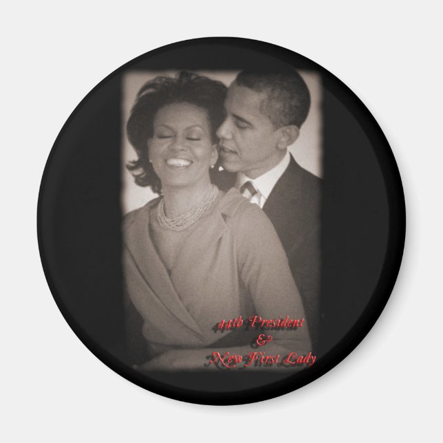 PRESIDENT BARACK OBAMA & FÖRSTA DAM MAGNET (Framsidan)