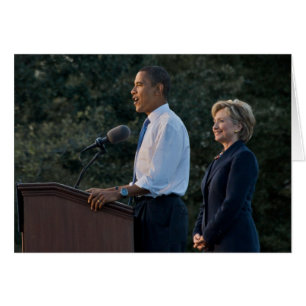 President Barack Obama & Hillary Clinton Hälsningskort