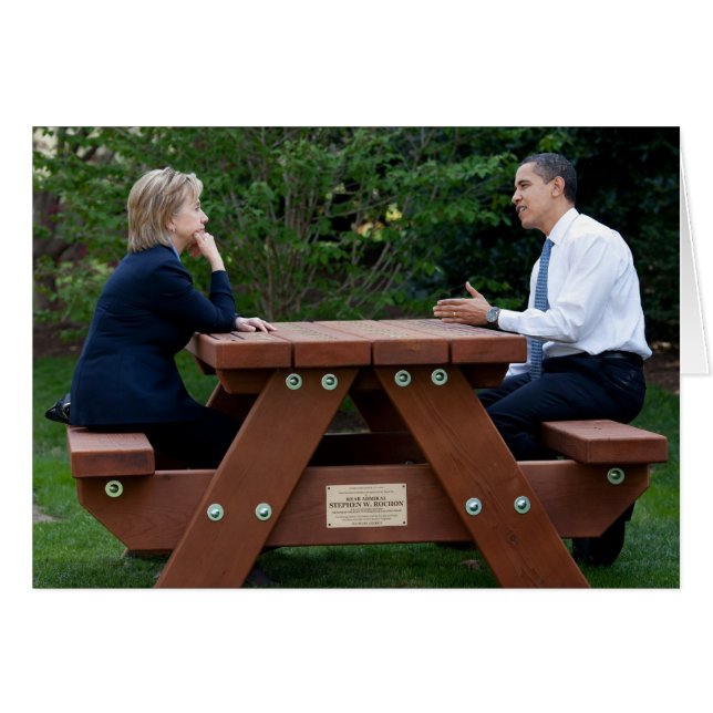 President Barack Obama & Hillary Clinton Hälsningskort (Framsidan Horizontal)