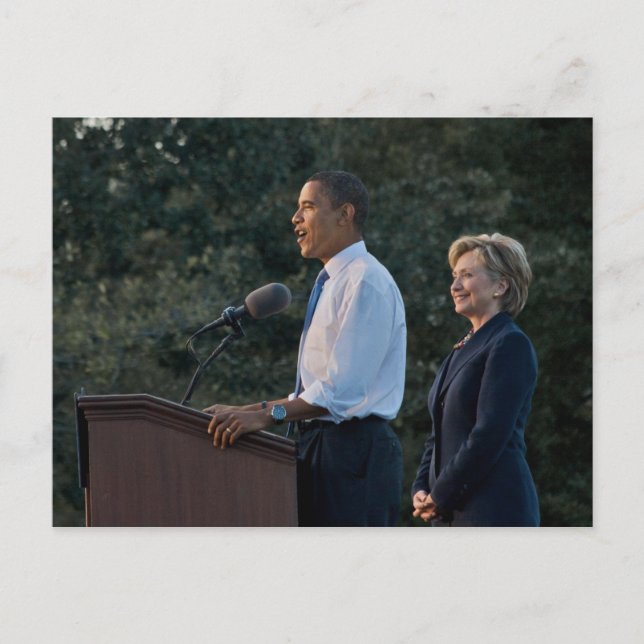 President Barack Obama & Hillary Clinton Vykort (Framsida)