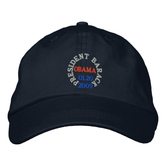 PRESIDENT BARACK OBAMA INAUGURATION HAT BRODERAD KEPS (Framsida)