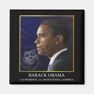 President Barack Obama med JFK - Magnet