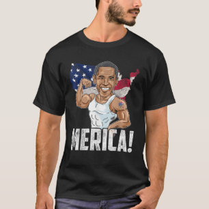 President Barack Obama Merica 4:e juli Funny Pa T Shirt
