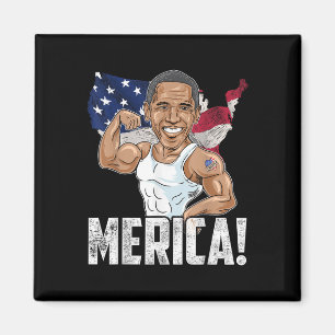 President Barack Obama Merica 4:e juli Lusj Pa Magnet