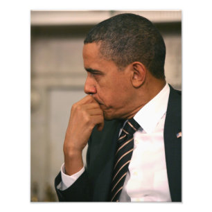 President Barack Obama möter president Fototryck