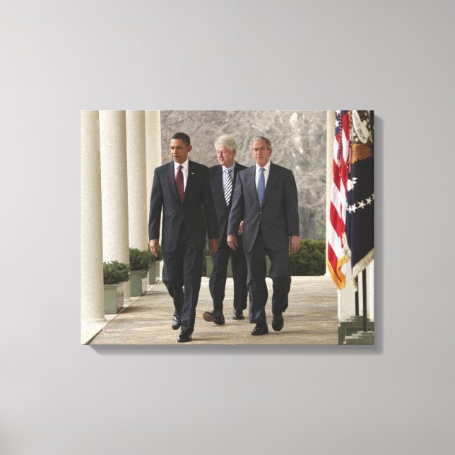 President Barack Obama och f.d. presidenter Canvastryck (Framsida)
