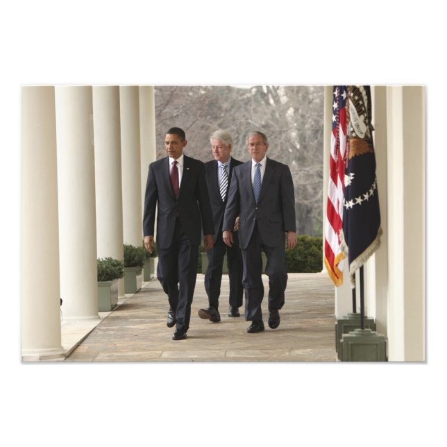 President Barack Obama och f.d. presidenter Fototryck (Framsidan)