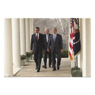 President Barack Obama och f d presidenter Fototryck