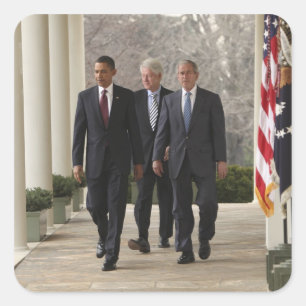 President Barack Obama och f.d. presidenter Fyrkantigt Klistermärke