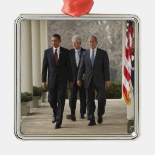 President Barack Obama och f.d. presidenter Julgransprydnad Metall