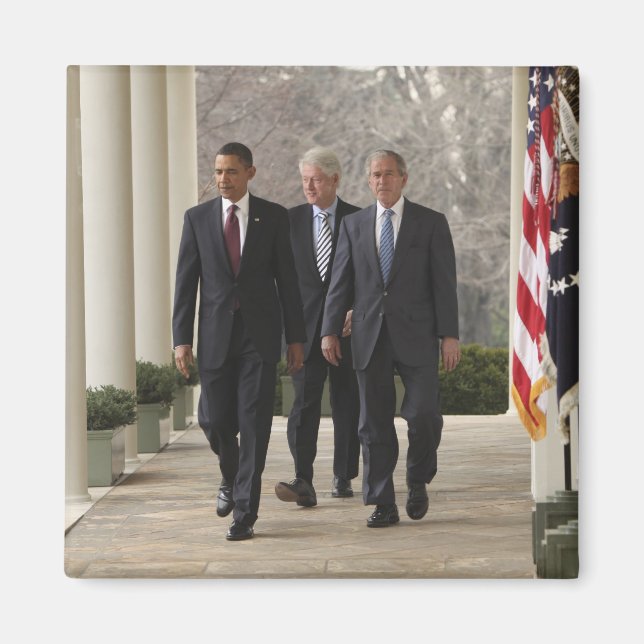 President Barack Obama och f.d. presidenter Magnet (Framsidan)
