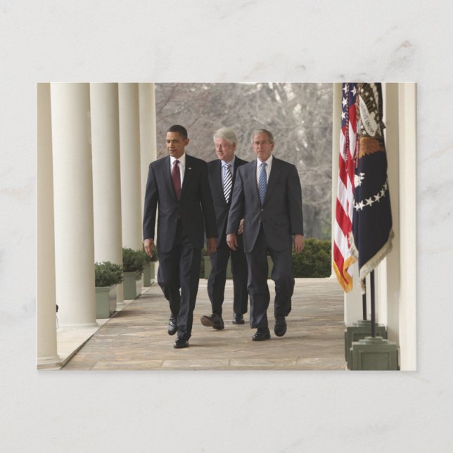 President Barack Obama och f.d. presidenter Vykort (Framsida)