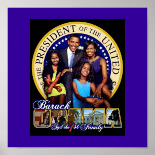 PRESIDENT BARACK OBAMA OCH FAMILY POSTER