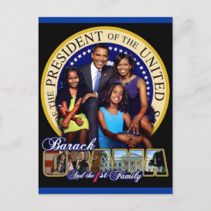 PRESIDENT BARACK OBAMA OCH FAMILY VYKORT