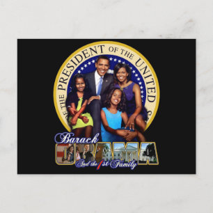 PRESIDENT BARACK OBAMA OCH FAMILY VYKORT