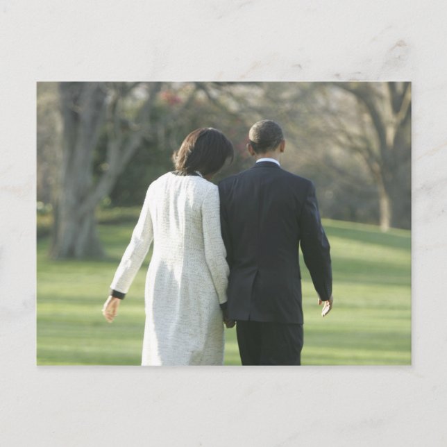 President Barack Obama och First Dam Michelle Vykort (Framsida)