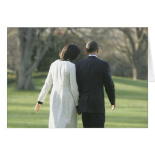 President Barack Obama och första damen Michelle Hälsningskort