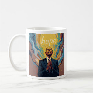 President Barack Obama och hoppets budskap Kaffemugg