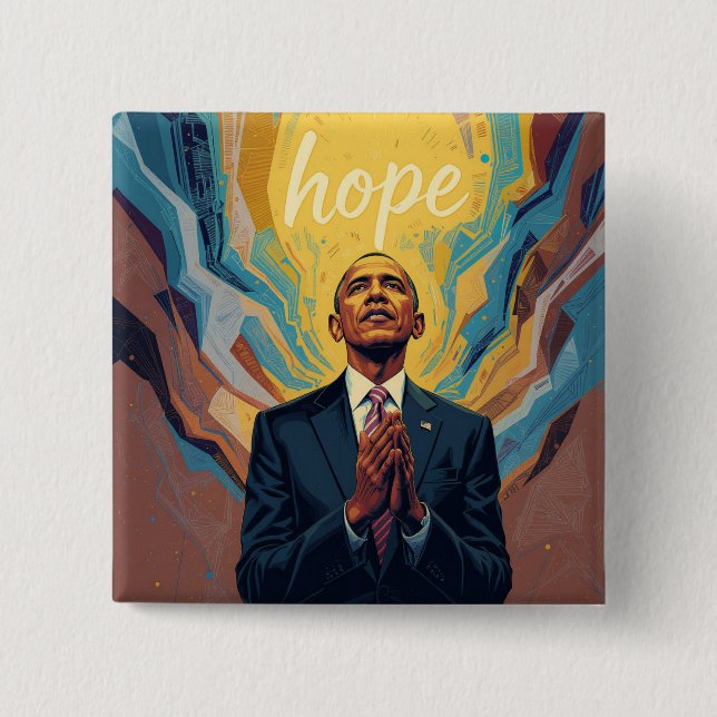 President Barack Obama och hoppets budskap  Knapp (Framsida)