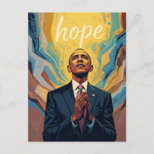 President Barack Obama och hoppets budskap möts Vykort