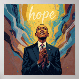 President Barack Obama och hoppets budskap Poster