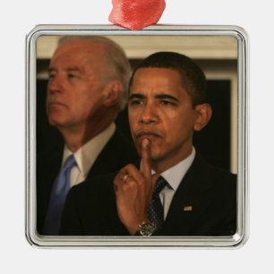 President Barack Obama och vicepresident Julgransprydnad Metall