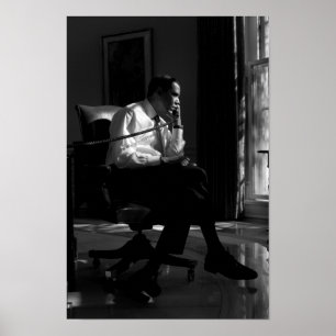 President Barack Obama på Oval Office 2009 Poster