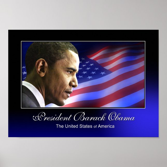 President Barack Obama (patriotisk) Poster (Framsidan)