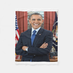 President Barack Obama Porträtt Fleecefilt