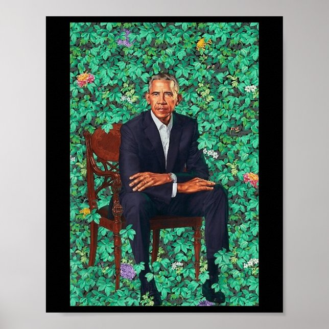 President Barack Obama Porträtt Shirt Poster (Framsidan)
