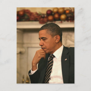President Barack Obama reflekterar när han möter Vykort