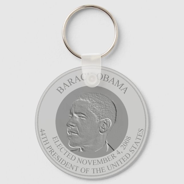 President Barack Obama Silver Coin. Nyckelring (Framsida)