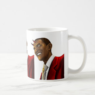 President Barack Obama som djävulen Halloween Kaffemugg