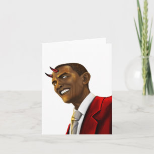 President Barack Obama som Djävulen Halloween Kort