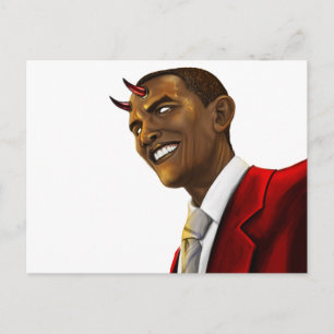 President Barack Obama som Djävulen Halloween Vykort
