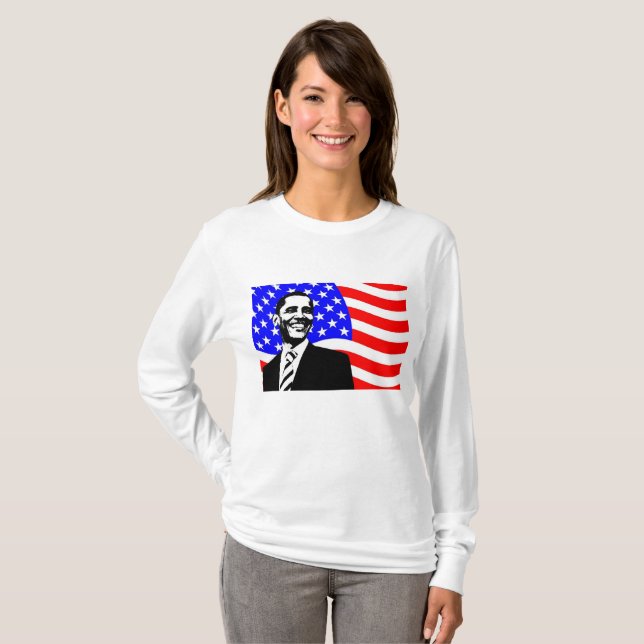 President Barack Obama Support Shirt T-shirt (Hel framsida)