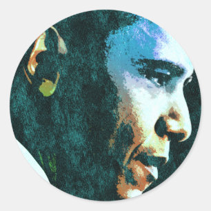 President Barack Obama Vintage Runt Klistermärke