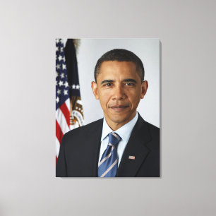 President Barack Obamas officiella porträtt från f Canvastryck