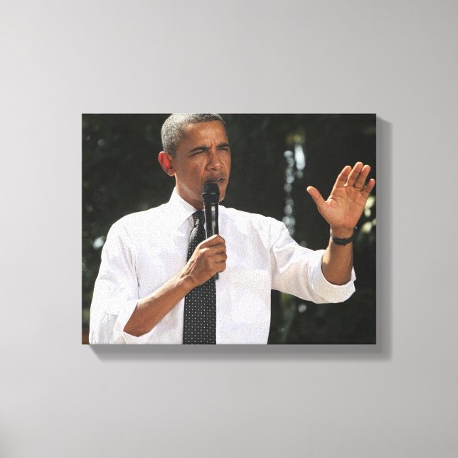 President Barack svarar på frågor om Canvastryck (Framsida)
