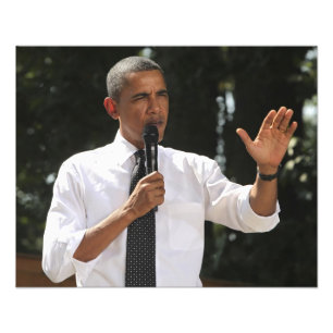 President Barack svarar på frågor om Fototryck