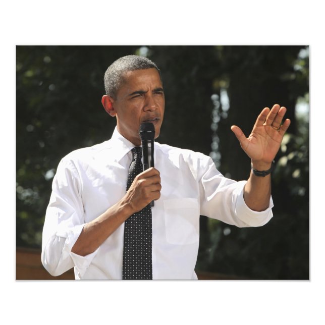 President Barack svarar på frågor om Fototryck (Framsidan)