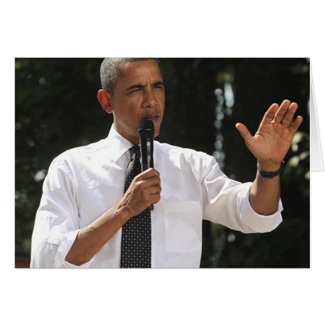 President Barack svarar på frågor om Hälsningskort (Framsidan Horizontal)