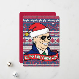 President Bidens First Julafton Funny Flat jul Julkort