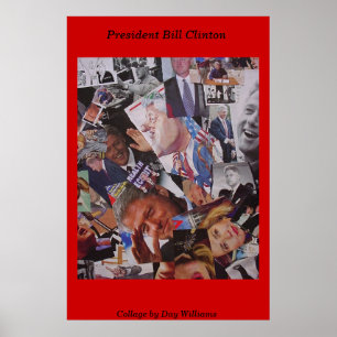 President Bill Clinton Collage Poster