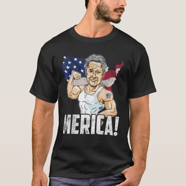President Bill Clinton Merica 4:e juli Funny Pa T Shirt (Framsida)
