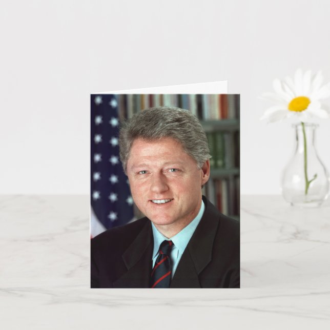 President Bill Clinton Officiell Photo Birthday SM Kort (Liten växt)