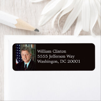 President Bill Clinton Officiell Porträtt Adress Returadress Etikett